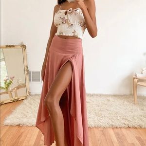 Lulus Mauve Pink High Low Maxi Skirt